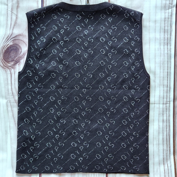 NWT Maje "Mypsa Knit Shell" Sleeveless Tank Black Silver Glitter, Women's Size 2 - Picture 6 of 11